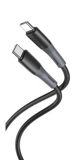 XO NB-Q226B 60W Καλώδιο Μεταφοράς Δεδομένων Type-c σε Type-c Σιλικόνης Μαύρο